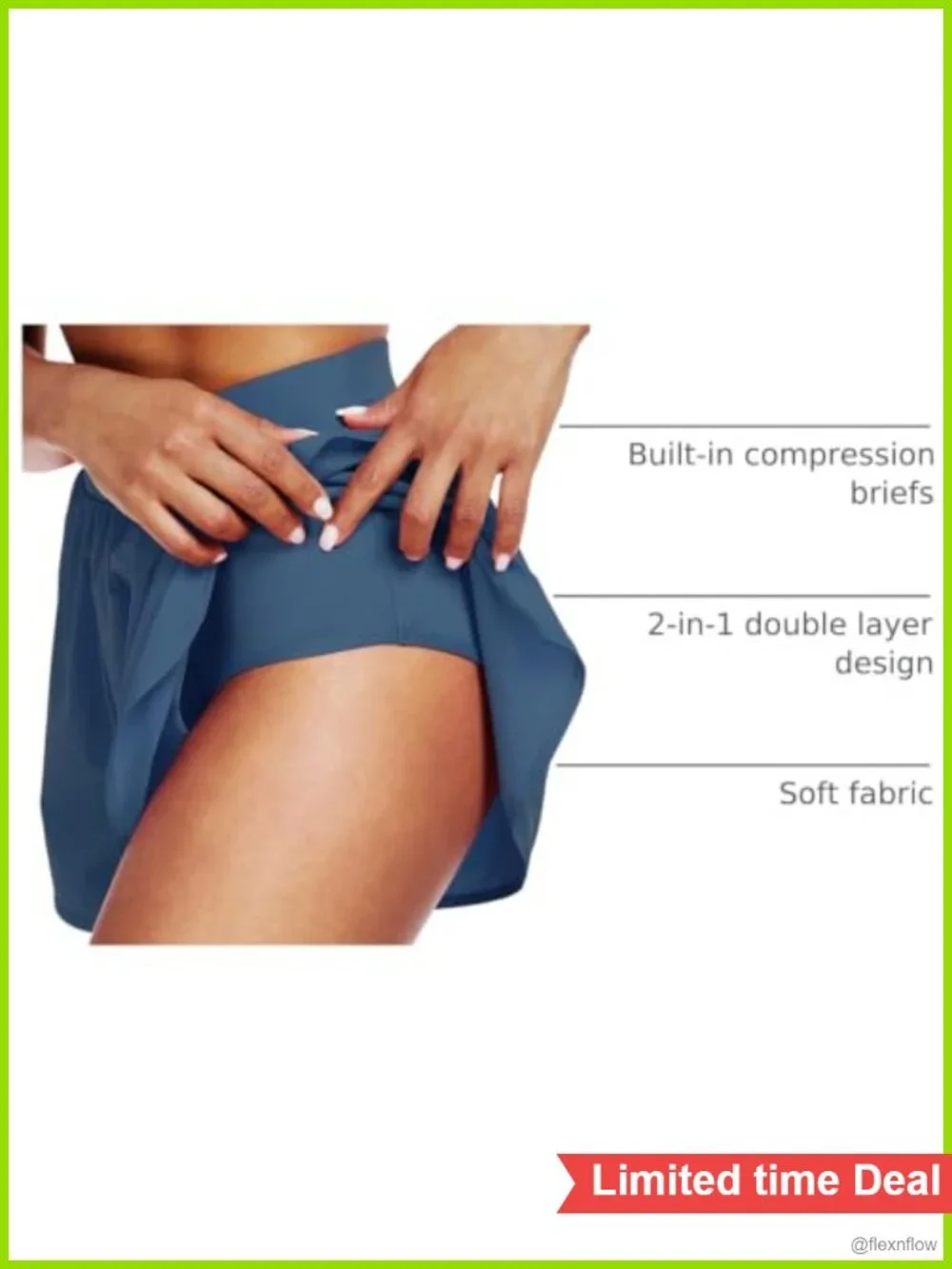 Women 2 in 1 Workout Shorts with Compression Liner High Rise Athletic Gym